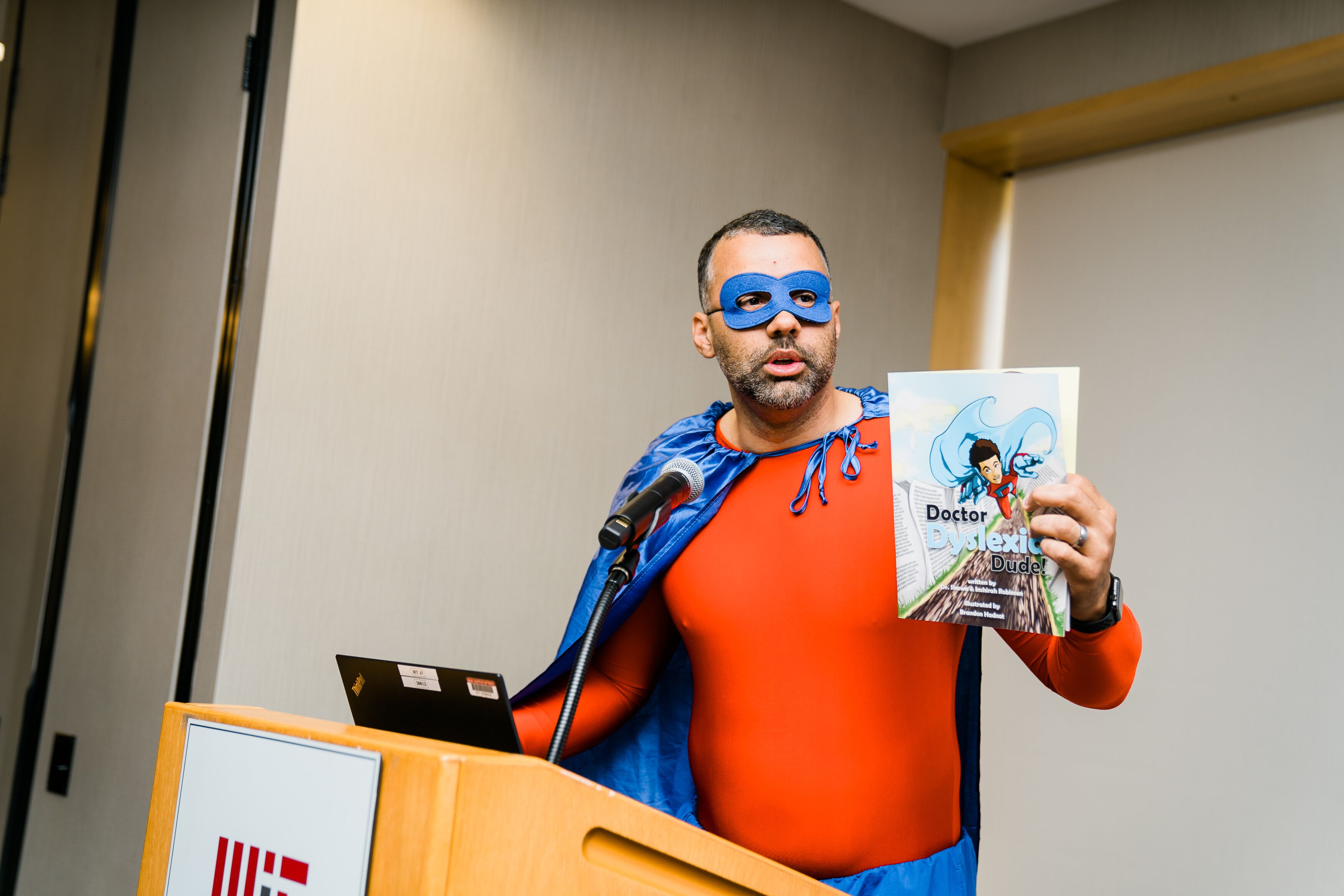 researcher dressed in a costume