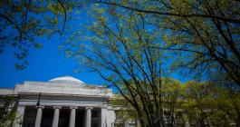 MIT dome surrounded by trees in springtime