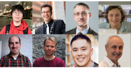 Headshots of each winner: Shen Shen, Eran Egozy, Christopher Noe, Anthony Pennes, Zachary Lieberman, Scott Sheffield, Eric So, Peter Dourmashkin