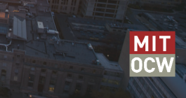 MIT OCW logo against aerial view of MIT campus at dusk