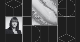 Collage with headshot photo of Megan O'Connor and photo of metal refining.