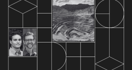 Collage with headshot photos of Scott Odell and Benjamin Rachlin plus a photo of a mine.