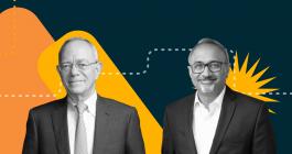 Headshots of MIT President Rafael Reif and VP for MIT Open Learning Sanjay Sarma