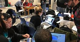 students on laptops 
