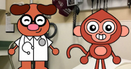 Cartoon animals in a doctor's office