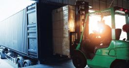 person driving a forklift