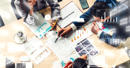 people working at a table
