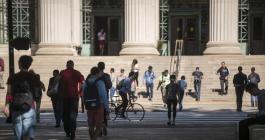 MIT students outside dome