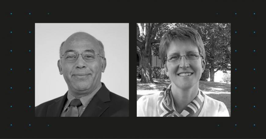 Headshots of Vijay Kumar and Sheryl Barnes