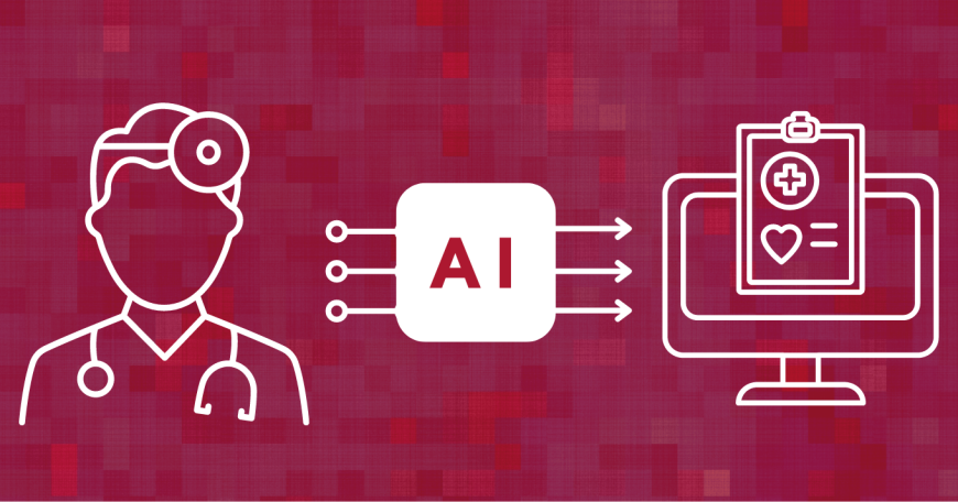 Illustrated graphic of a doctor, AI, and a computer displaying a telehealth screen. MIT Horizon logo and website at the bottom.