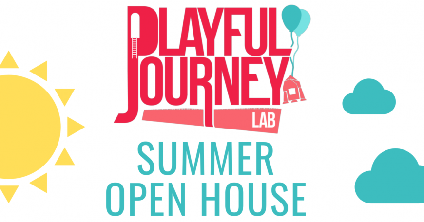playful journey banner for upcoming open house