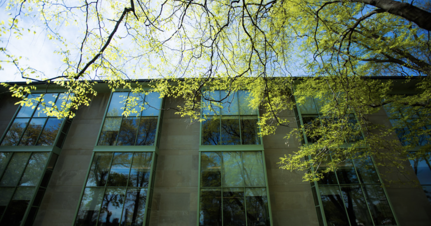 Exterior view of the Hayden Library