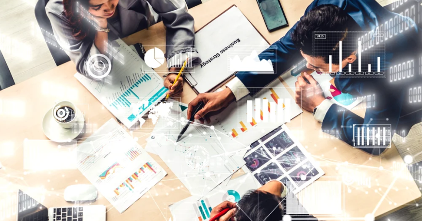 people working at a table