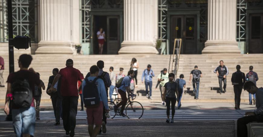 MIT students outside dome