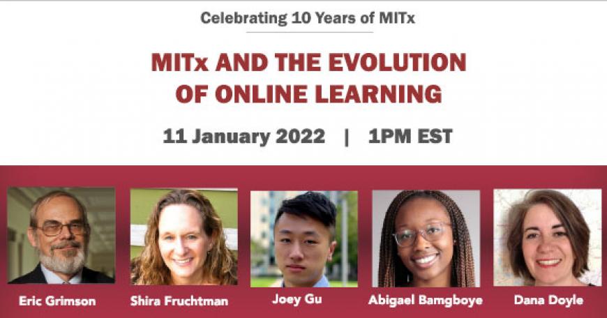 Headshots of Eric Grimson, Shira Fruchtman, Joey Gu, Abigael Bamgboye, Dana Doyle