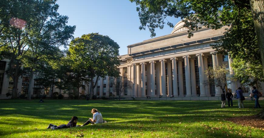 students outside MIT dome