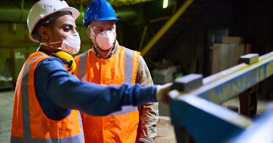two engineers discussing project