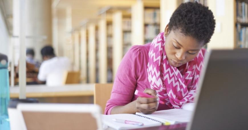 Student studying