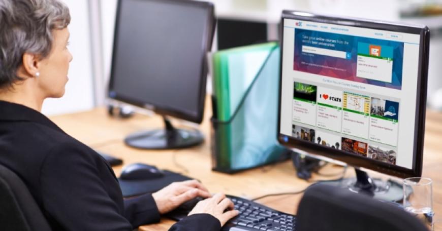 student studying on computer