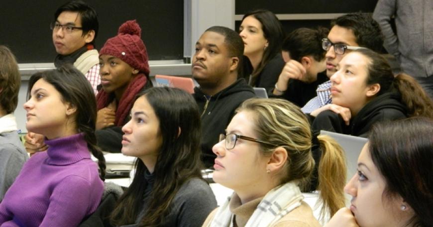students from different colleges listen to MIT Lecture