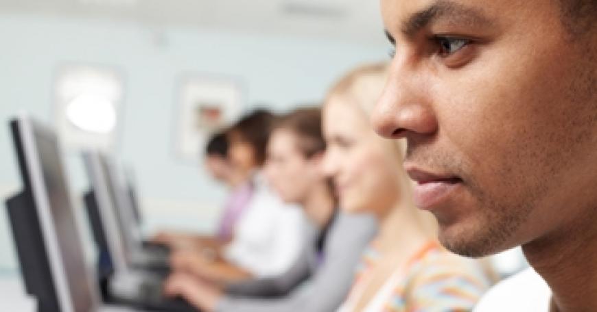 students at a computer