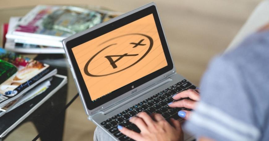 MIT Student on a laptop 