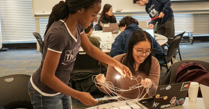 MIT students explore the practical application of electromagnetic concepts through 8.02 (Electricity and Magnetism) class experiments.