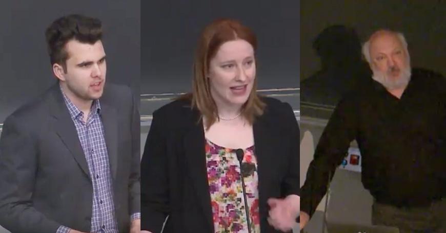 Zach Rolfness, Dawn Wendell, David Wallace