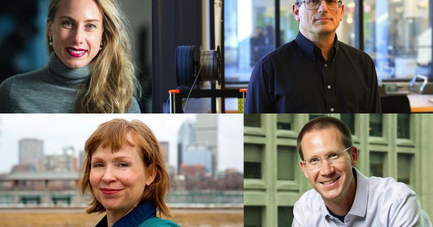 The 2020 MacVicar Faculty Fellows are: (clockwise from top left) Polina Anikeeva, Jacob White, William Tisdale, and Mary Fuller.