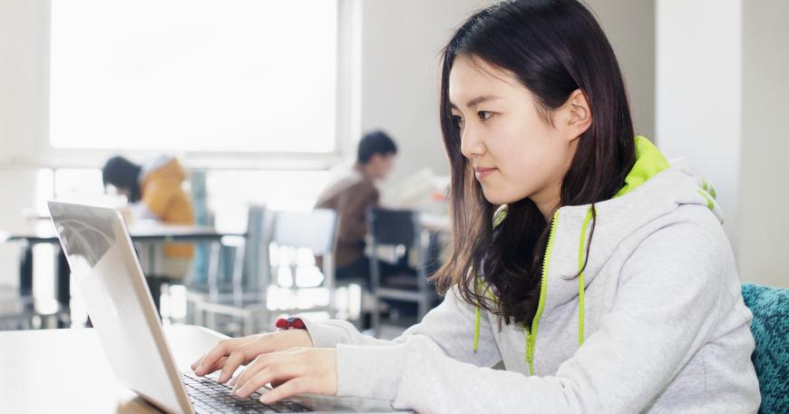 High school learner on a laptop