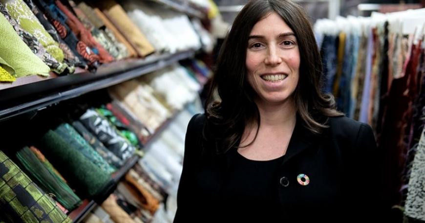 Solver Queen of Raw enables fashion brands and retailers to buy and sell unused textiles with its global network. Seen here: CEO and cofounder Stephanie Benedetto.