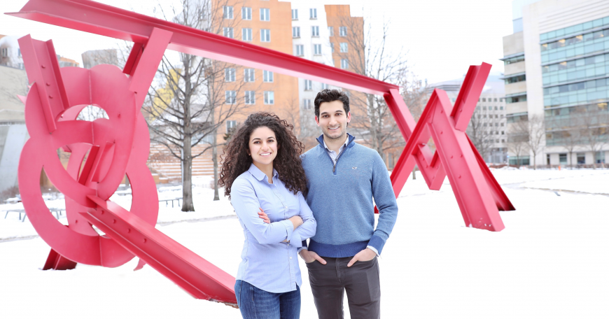 Graduate students Ava Soleimany (left) and Alexander Amini moved their popular IAP course on deep learning online this year, but still managed to work in some surprises. The course enrolled a record 550 students this year, and featured 50 final projects covering deep learning applications in nearly every discipline represented at MIT.