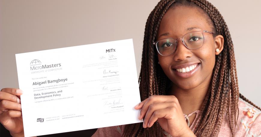 "There are so many ways that the MicroMasters has enhanced my life,” says Abigael Bamgboye, a recent graduate of Imperial College London, who is currently employed at Bain & Company. "Having done the [program], I now have a level of confidence I wouldn’t otherwise have had."