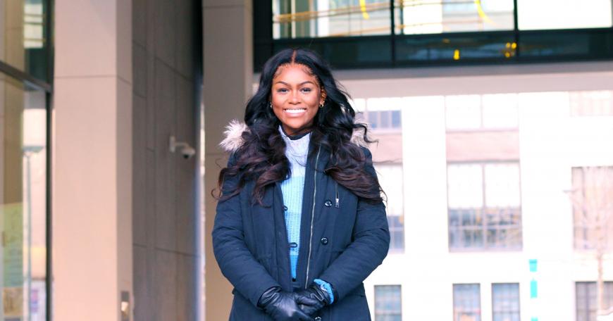 Rachel Myers, one of the first participants in DMSE's MICRO internship program, also came to the MIT campus for the Quantitative Methods Workshop in January. 