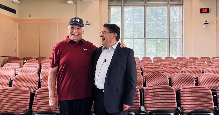 Jesus Sotomayor (left), entrepreneur and lifelong learner, with MIT Senior Lecturer David Niño