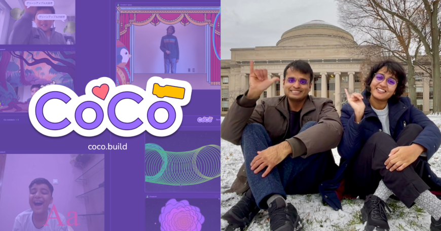 Shruti Dhariwal (right) and Manuj Dhariwal, PhD students at Media Lab’s Lifelong Kindergarten research group, created CoCo — a new platform for young people to co-create, code, and collaborate with peers in real-time. Educators from 68 countries have signed up to receive the beta release.