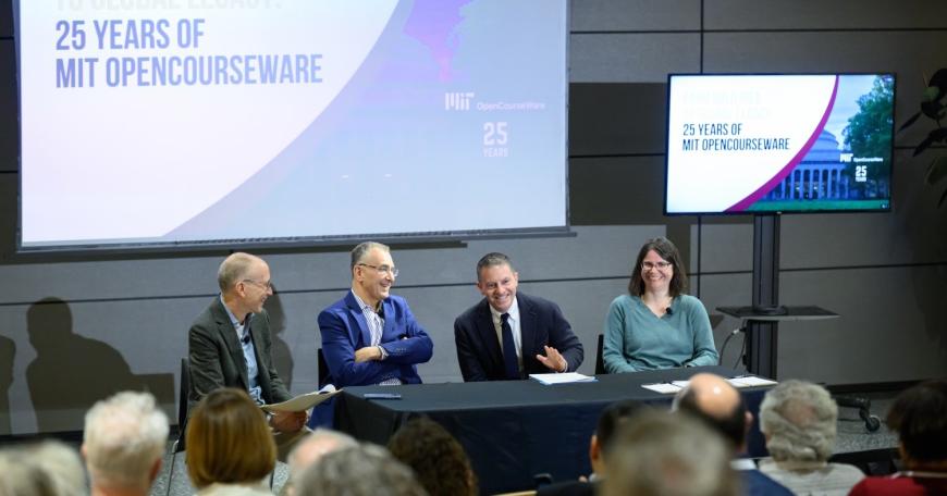 Nearly 200 people gathered on campus for MIT OpenCourseWare’s 25th Anniversary Symposium to hear from MIT leadership, faculty, and staff, OpenCourseWare learners and educators, and early and new funders of the program.