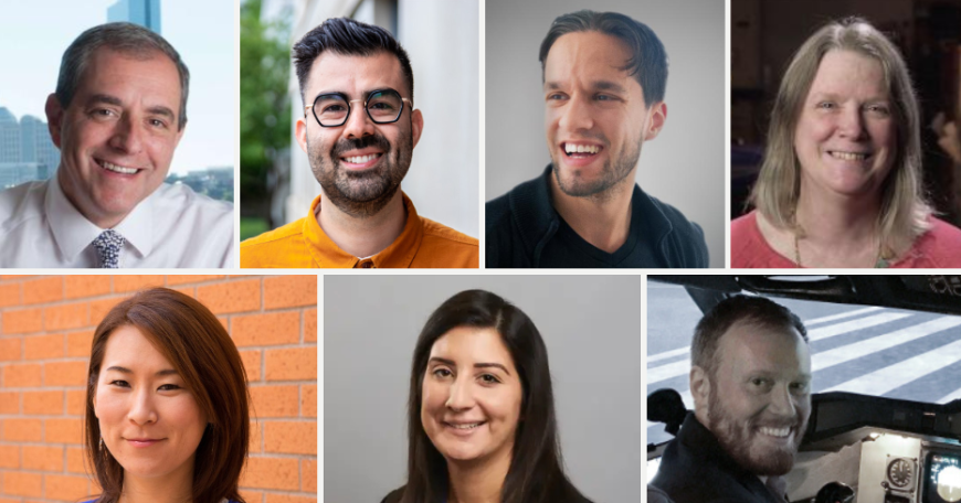Headshots of award winners: David Autor, Héctor Beltrán, Christian Cardozo, Barbara Hughey, Wakana Maekawa, Basima Tewfik, John Thomas