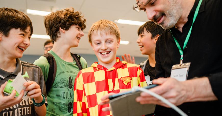 Groups of students at Day of Climate event.