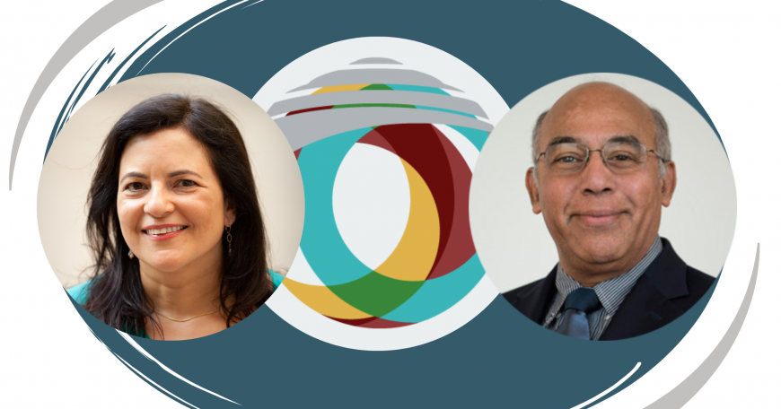 Headshots of Anjali Sastry and Vijay Kumar with J-WEL logo behind them