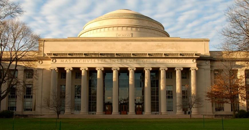 A view of MIT's domed Building 10 shot in late afternoon light