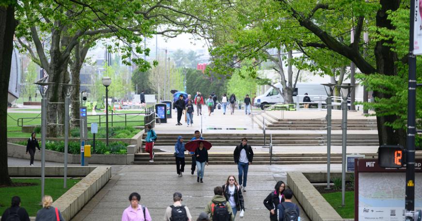 MIT students walking on campus