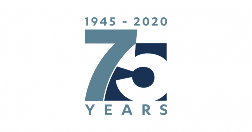 Logo reading 1945-2020 75 Years