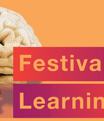Decorative image - shows text Festival of Learning with an image of a brain