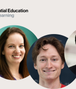 Headshots of Laura Frawley, Jon Bloom, and Andreas Karatsolis