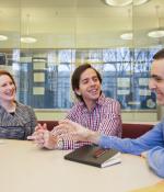 Left to right: Senior Lecturer Dawn Wendell and seniors Gabriel Ginorio and Drew Bent launched the x-terms spring pilot.