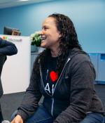 Lara Baladi, lecturer in the MIT Program in Art, Culture and Technology (left), and Noelle LaCharite of Microsoft
