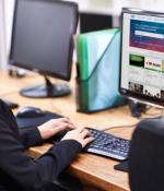 student studying on computer