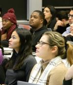 students from different colleges listen to MIT Lecture 