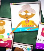 illustration of students learning online